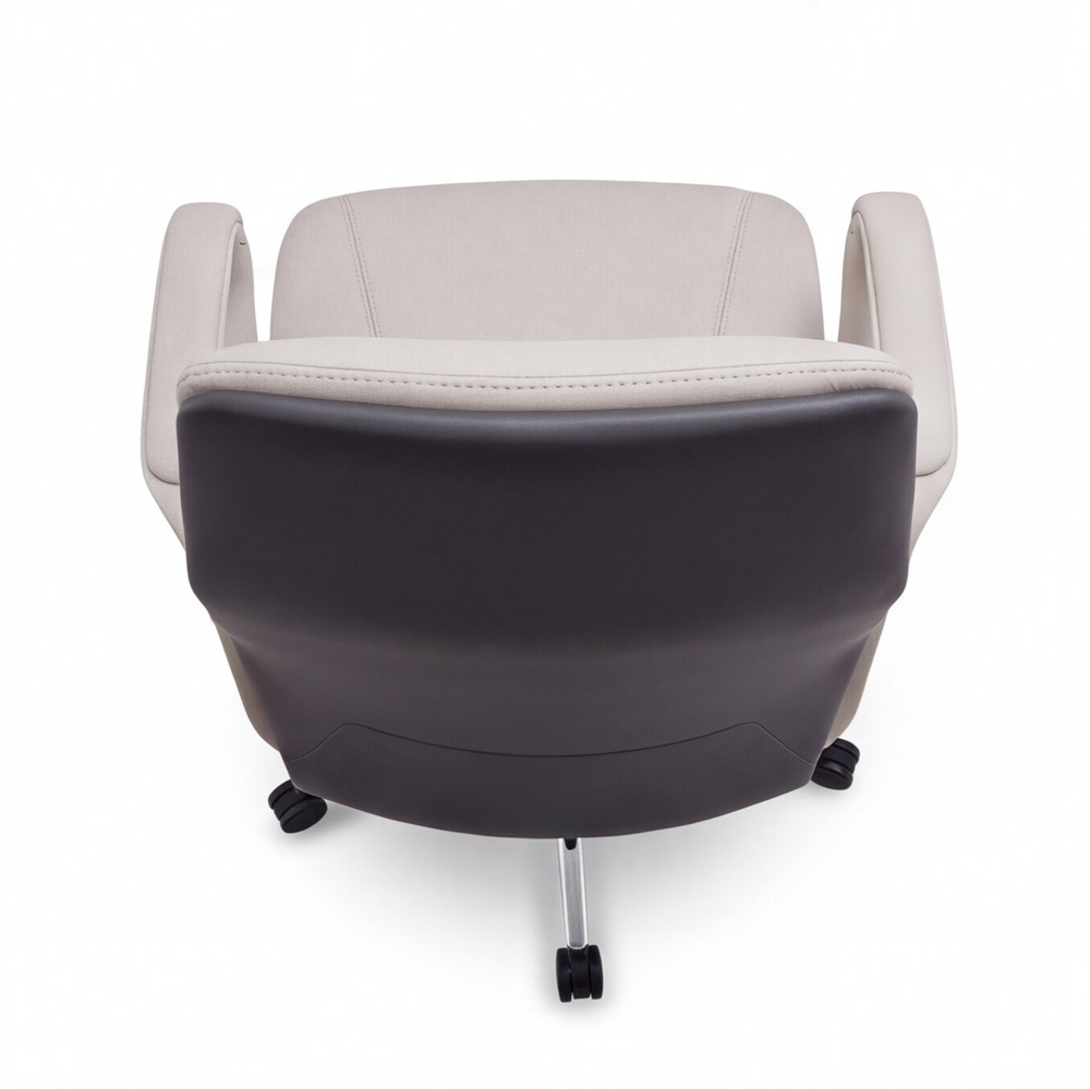 Neva Alva Chair in Pearl White, rear view