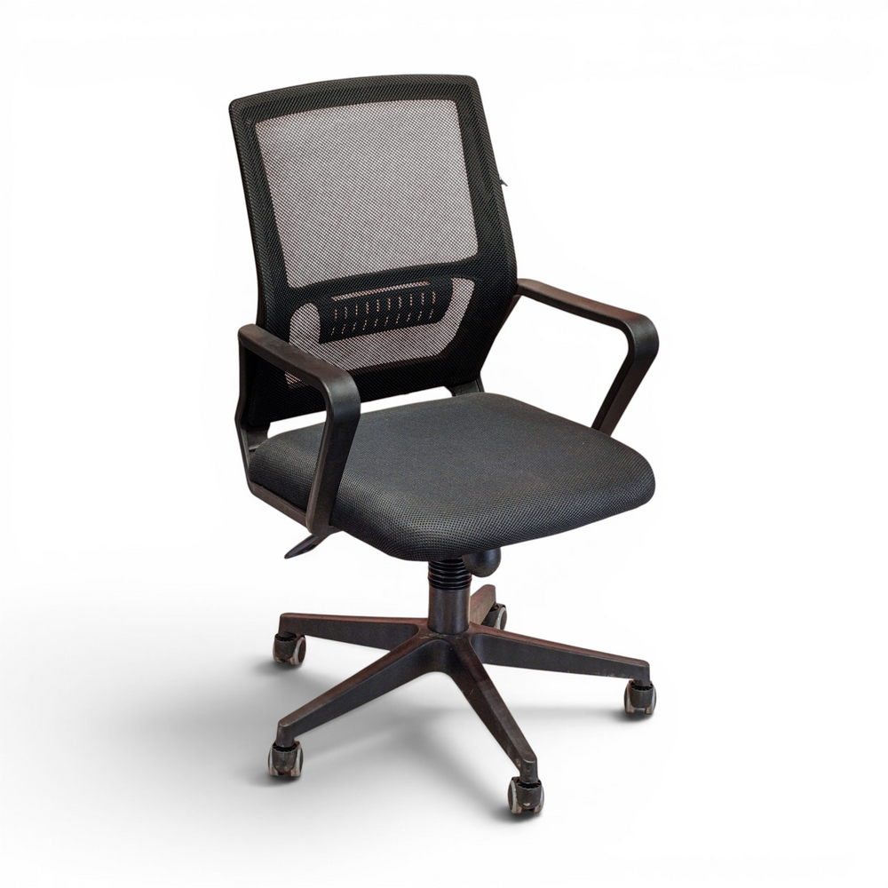 Neva Ease mesh office chair in black with breathable back and lumbar support
