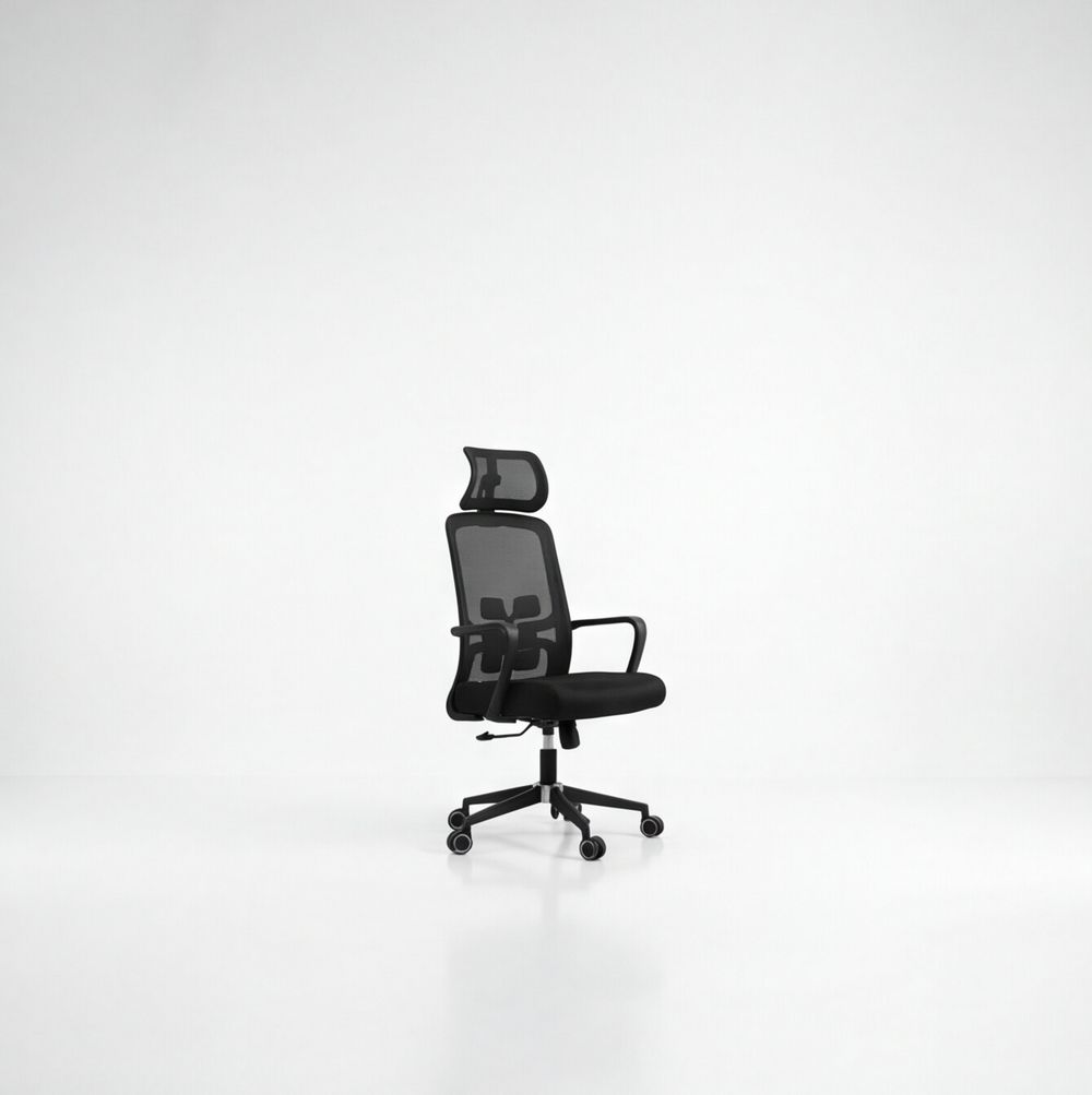 Neva Brix ergonomic office chair in Black, full view