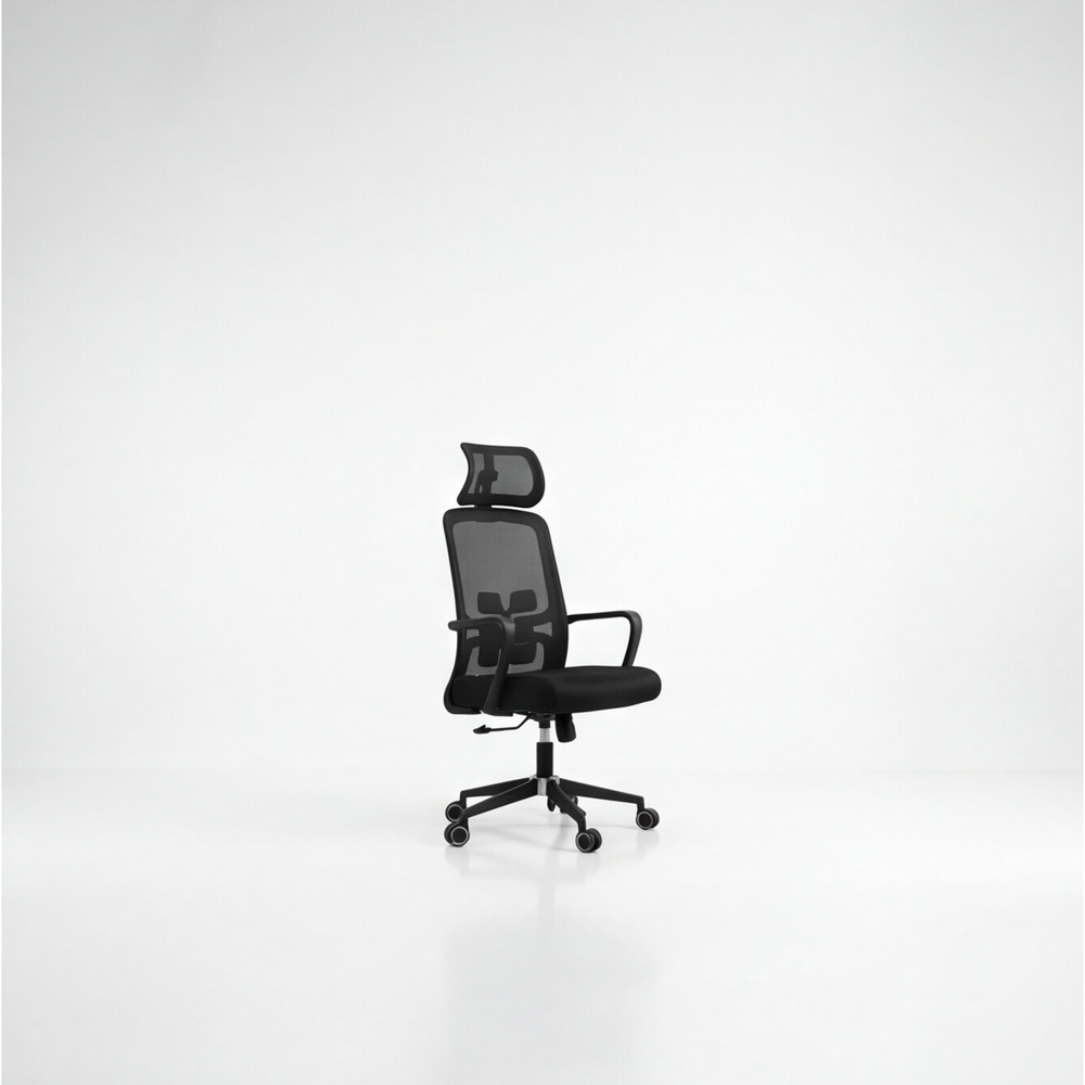 Neva Brix ergonomic office chair in Black, full view