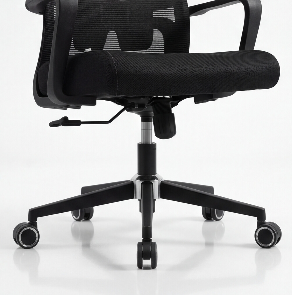 Neva Brix chair curved foam seat and black heat-painted MS base