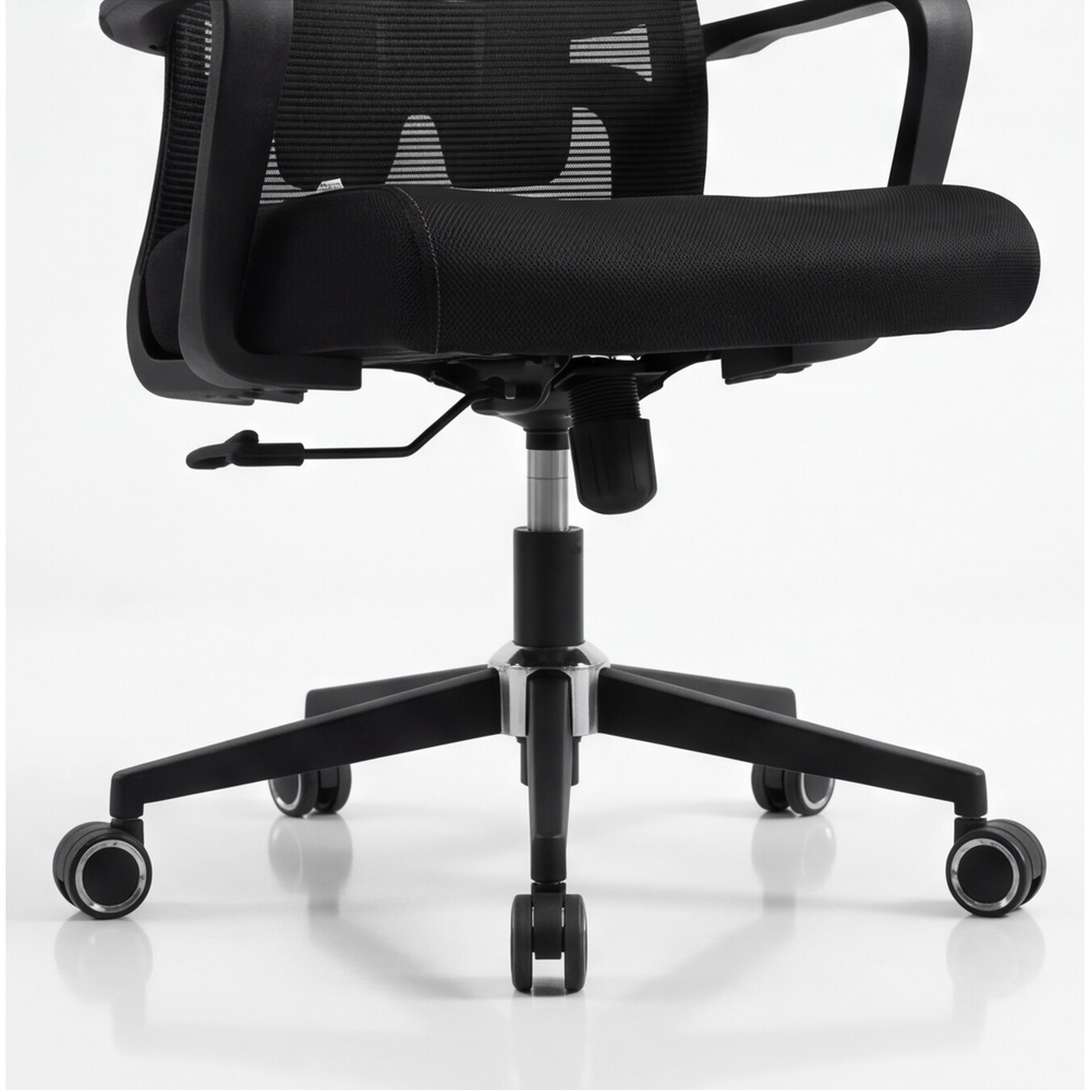 Neva Brix chair curved foam seat and black heat-painted MS base