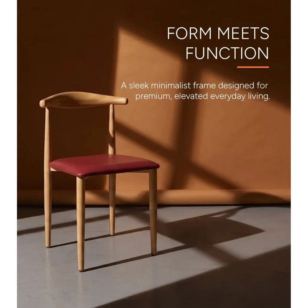 Neva Grain chair with a maroon seat in a sunlit interior, promotional image