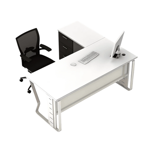 Neva Work Master office workstation desk in white