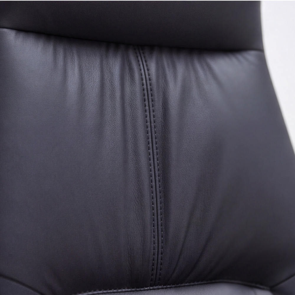 Neva Alva Chair in Black, padded seat detail