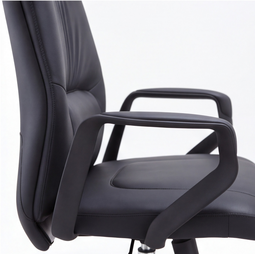 Neva Alva Chair in Black, armrest detail