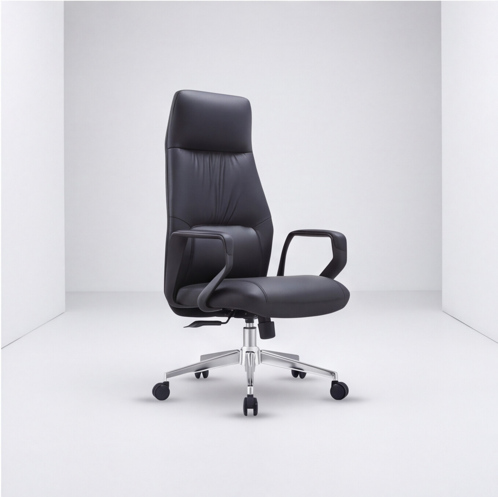 Neva Alva Chair in Black, studio view
