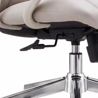Neva Alva Chair in Pearl White, mechanism and gas-lift detail