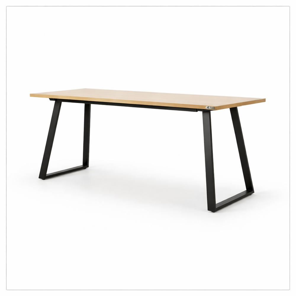 Neva LIVO modern work desk with wood top and black legs