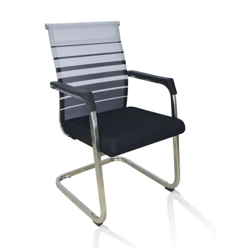 Neva Stripe modern office chair with striped backrest in black