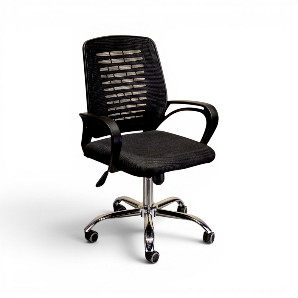 Neva Task ergonomic mesh office chair in black with breathable mesh back and lumbar support
