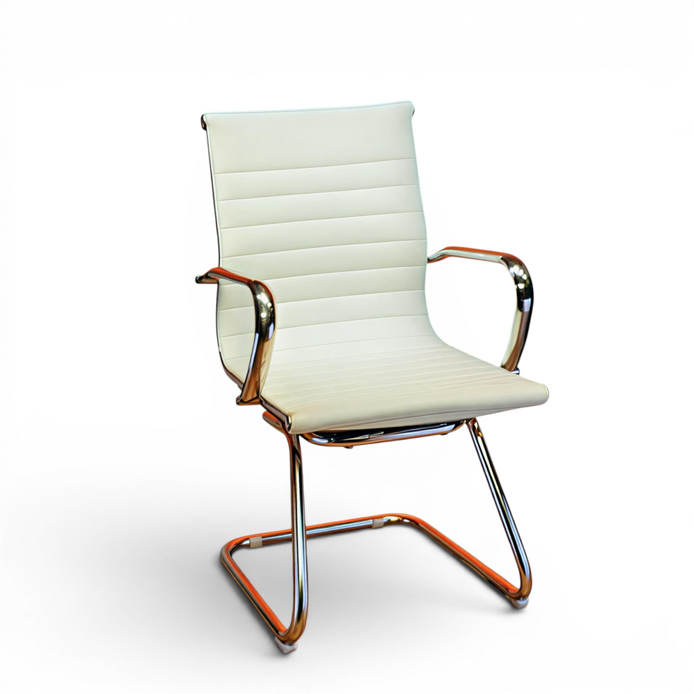 Neva Sled sled-base visitor chair in white