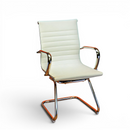 White office chair with chrome frame on a white background