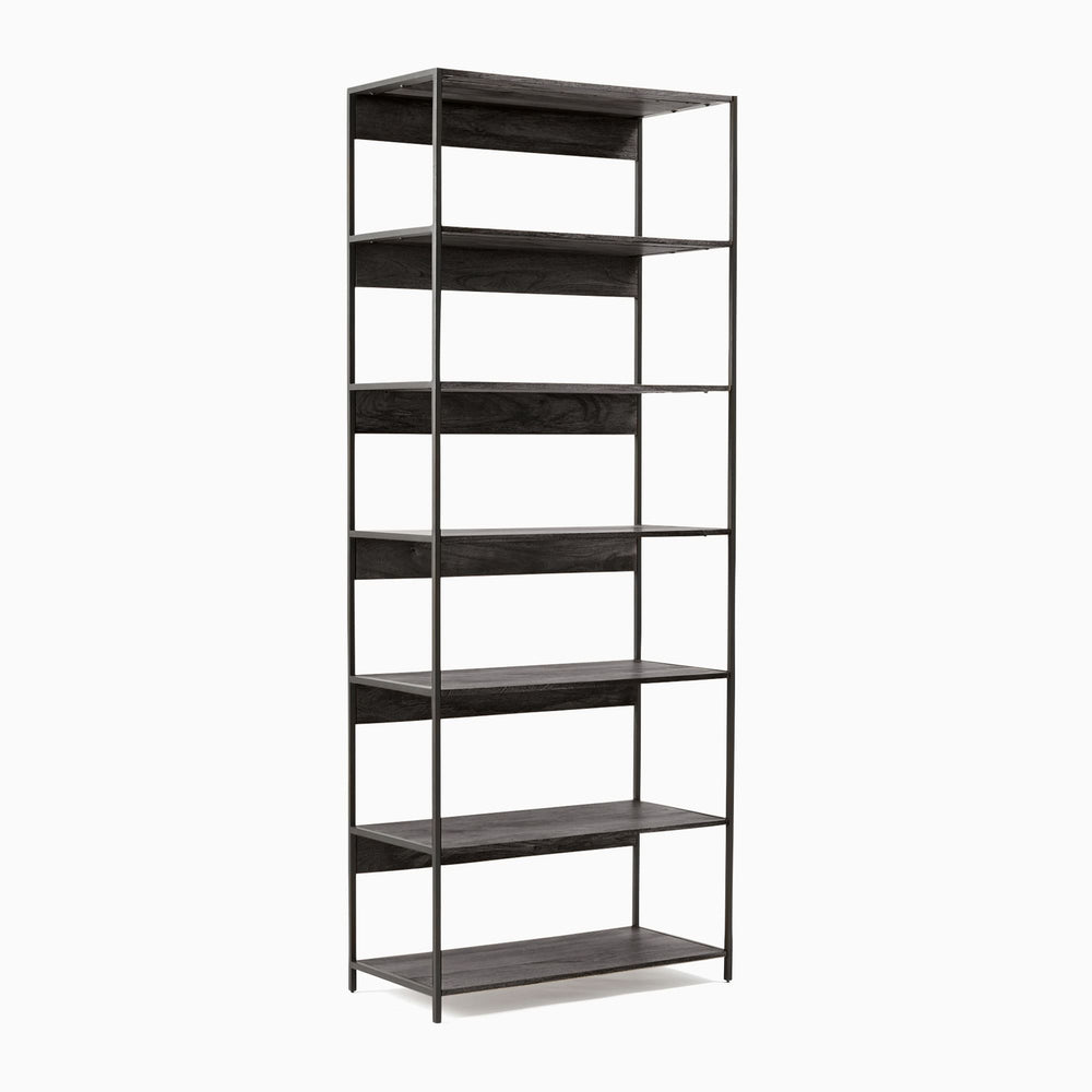 Neva Track Shelf modern industrial bookshelf in black