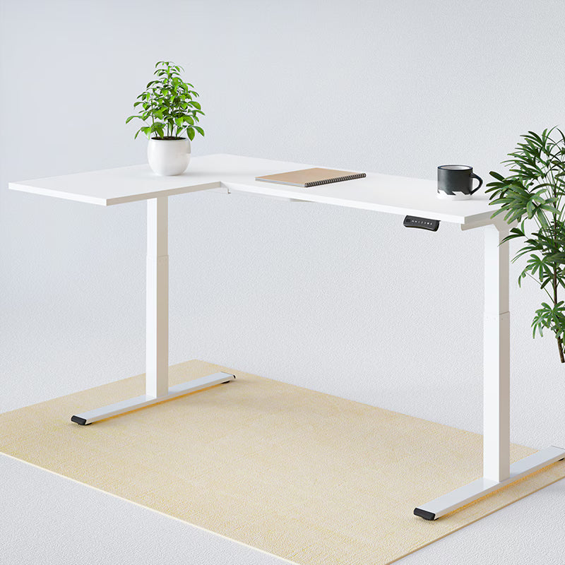 Neva X FlexiSpot L shape Standing Desk – white finish