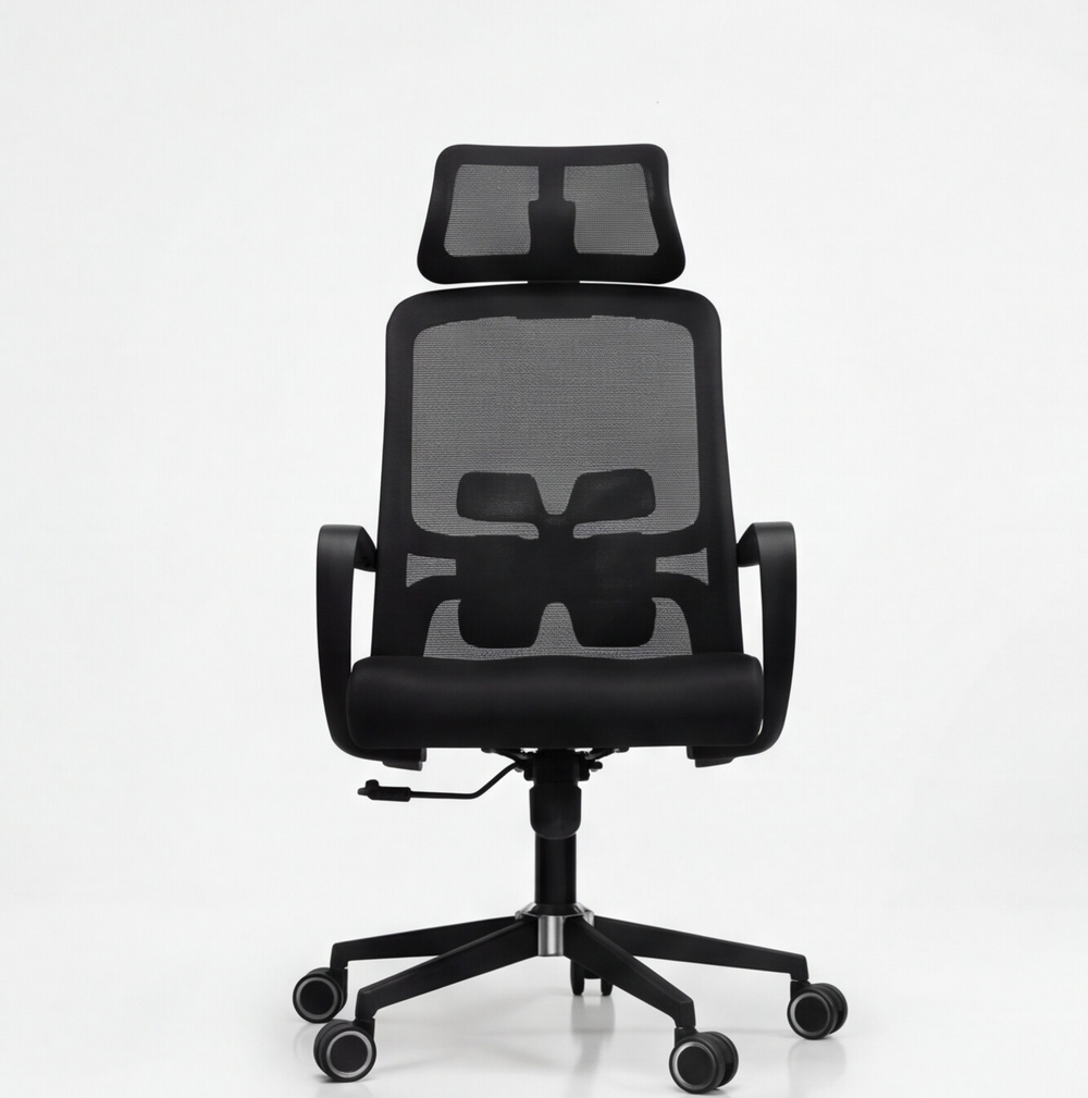 Neva Brix ergonomic chair in Black, front view