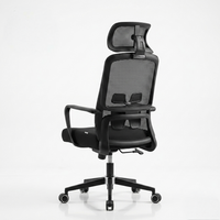 Neva Brix ergonomic chair in Black, rear view with lumbar support