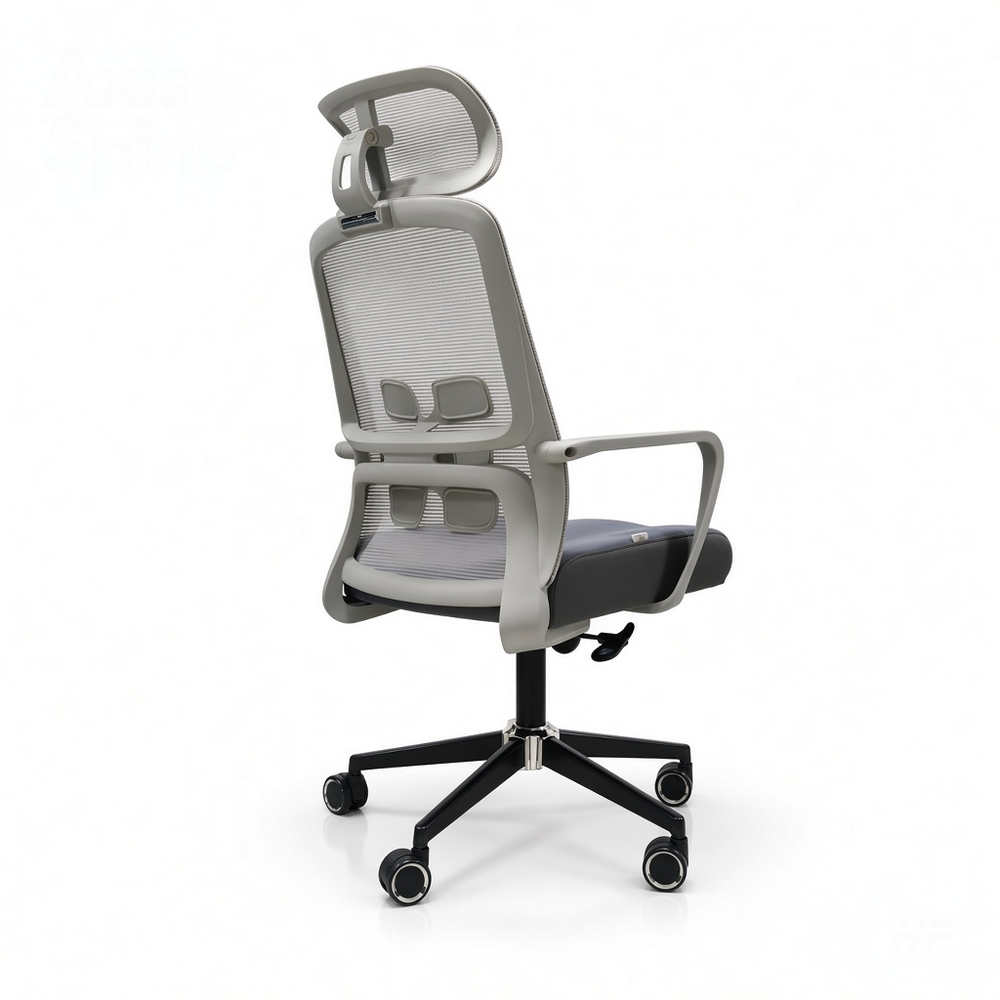 Neva Brix ergonomic chair in Grey, angled view