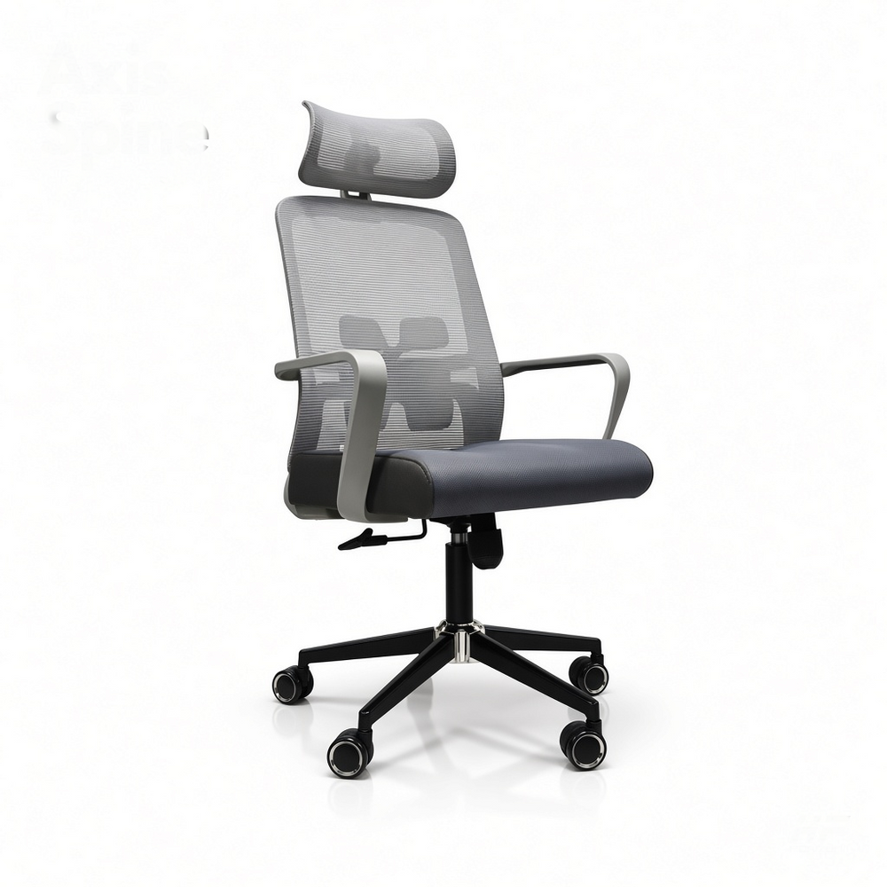 Neva Brix ergonomic office chair in Grey, side view