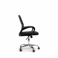 Neva Furniture black mesh back office chair with padded seat and chrome base with casters
