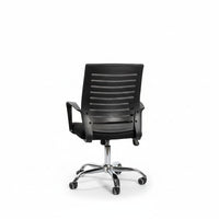 Neva Furniture black mesh back office chair with ergonomic support and chrome base.