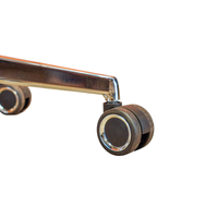 Neva Lynk chair square-section chrome base and black twin-wheel caster with a reflective chrome ring