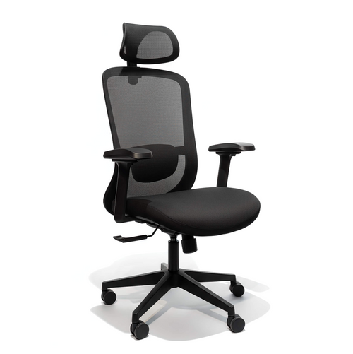 Neva Linea mesh ergonomic office chair in black with cushioned seat