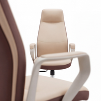 Neva Vale Chair in Caramel Tan, front and armrest detail